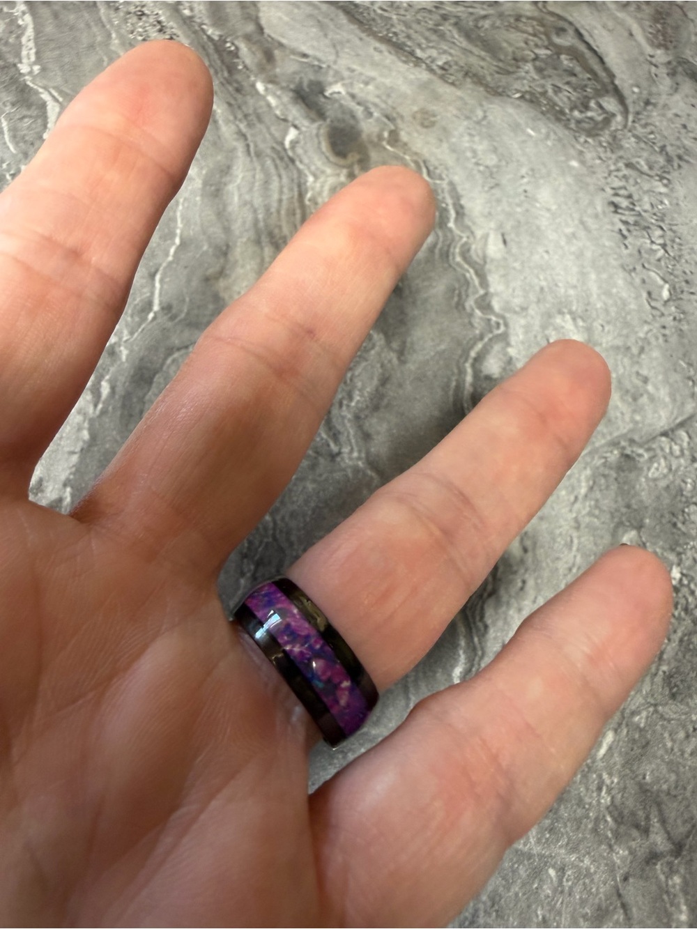 Purple Inlay Women's Fashion Ring - Unbranded